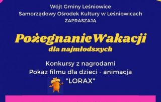 plakat - Zaproszenie na seans filmowy dla dzieci do Gminy Leśniowice