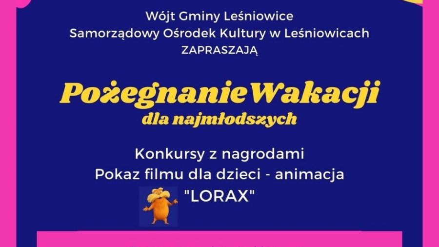 plakat Zaproszenie na seans filmowy dla dzieci do Gminy Leśniowice