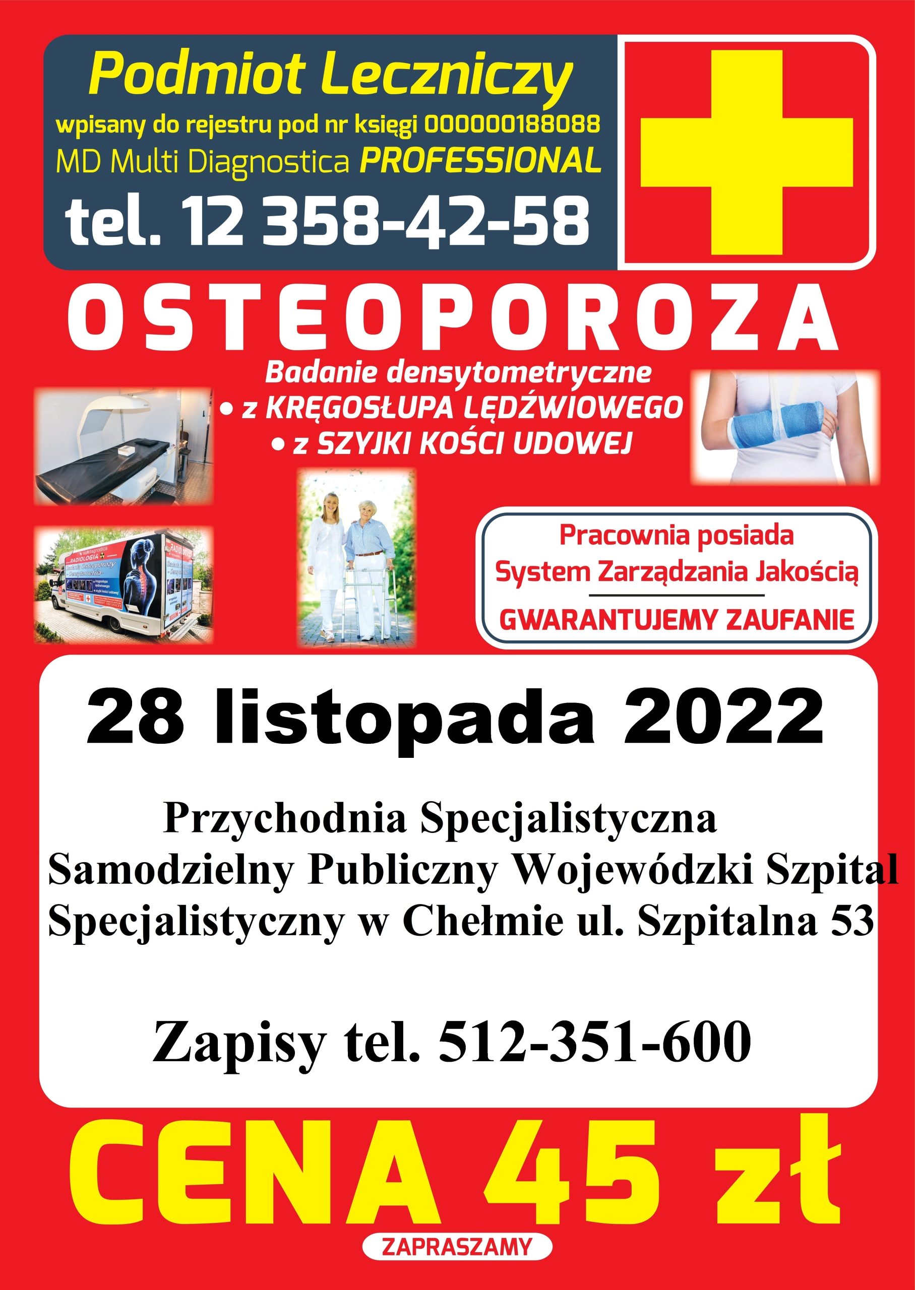 Zbadaj Swoje Kości - Badanie Osteoporozy - Powiat Chełmski