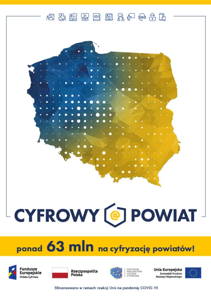 plakat Unii Europejskiej program cyfrowy powiat