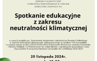 Plakat: Zaproszenie na spotkanie edukacyjne