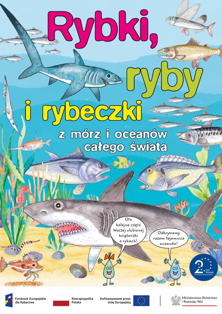 ryby rybki i rybeczki na obrazku ryby rekiny krople wody animacje plakat